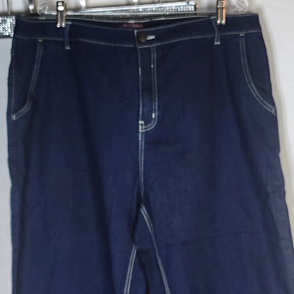 Jessica London Blue Dark Wash Denim Cotton Poly Span High Rise Stretch Jeans - Picture 2 of 16